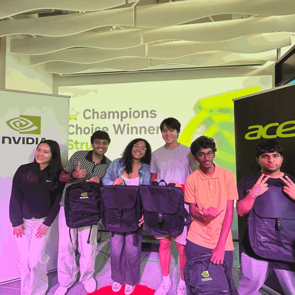With the Champions Choice winning team at an NVIDIA hackathon